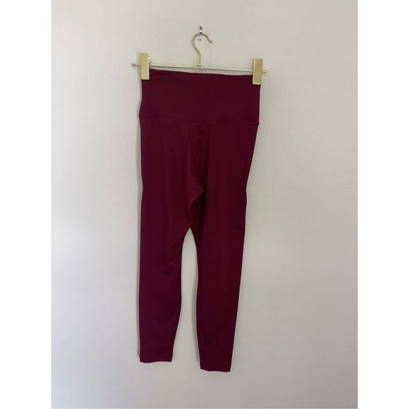 NIKE Yoga Dri-FIT lurex tape 7/8 high-waisted leggings in burgundy Size Small - Picture 4 of 6